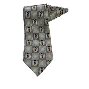 Disney Shy Mickey Mouse Pattern Cartoon Novelty Grey Necktie